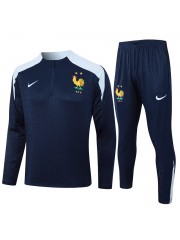 France Navy Blue Tracksuits Kits 2024/2025 - Player