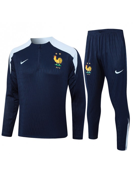 France Navy Blue Tracksuits Kits 2024/2025 - Player