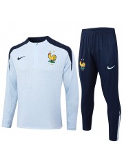France Kids White Tracksuits Kit 2024/2025