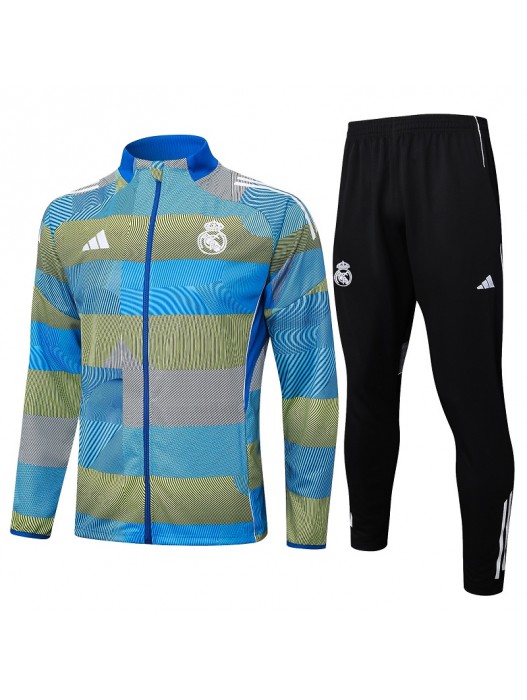 Real Madrid Blue Green Stripes Jacket Suit 2025/2026