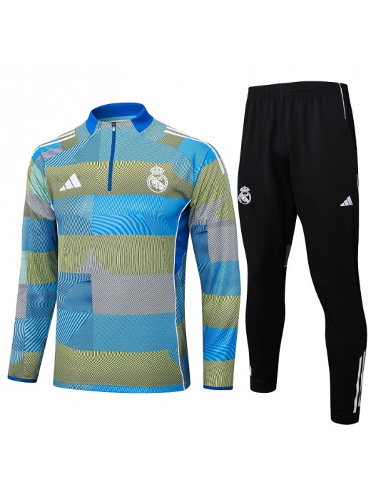 Real Madrid Blue Green Stripe Tracksuit 2025/2026