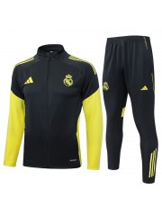 Real Madrid Dark Gray Yellow Jacket Suit 2025/2026