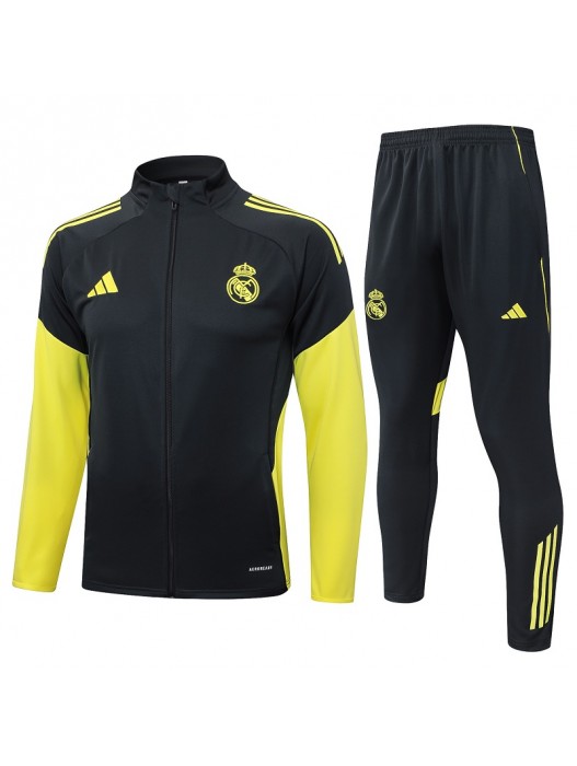 Real Madrid Dark Gray Yellow Jacket Suit 2025/2026