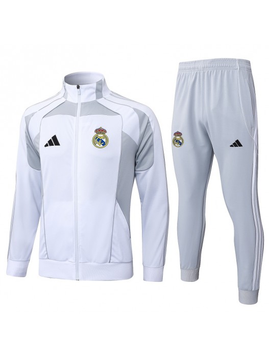 Real Madrid Kids White Gray Jacket Suit 2025/2026