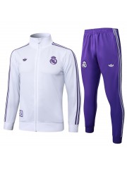 Real Madrid Kids White Purple Jacket Suit 2025/2026