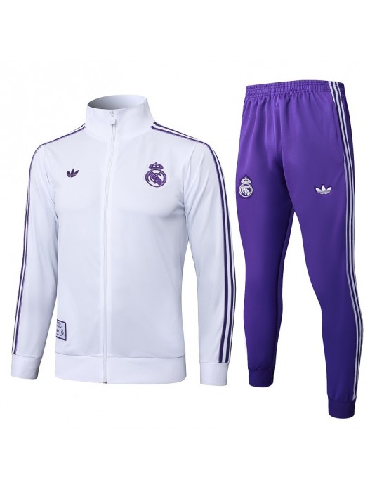 Real Madrid Kids White Purple Jacket Suit 2025/2026